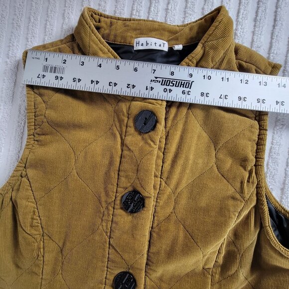 Habitat Womens Quilted Corduroy Vest Size Large Tan Cotton Button Front Pockets - Picture 7 of 9